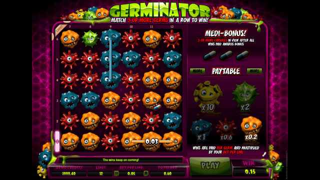 Характеристики слота Germinator 1