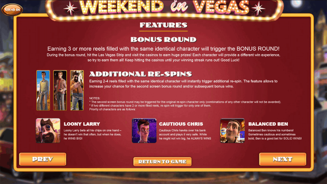 Игровой интерфейс Weekend In Vegas 9