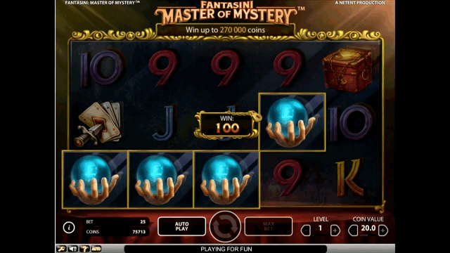 Характеристики слота Fantasini: Master Of Mystery 9