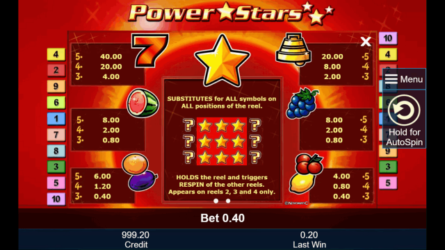 Бонусная игра Power Stars 8